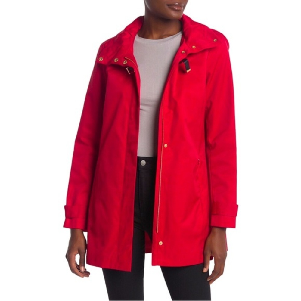 NWT Cole Haan Women's Stowaway Red
Hood Zip Jacket size Small